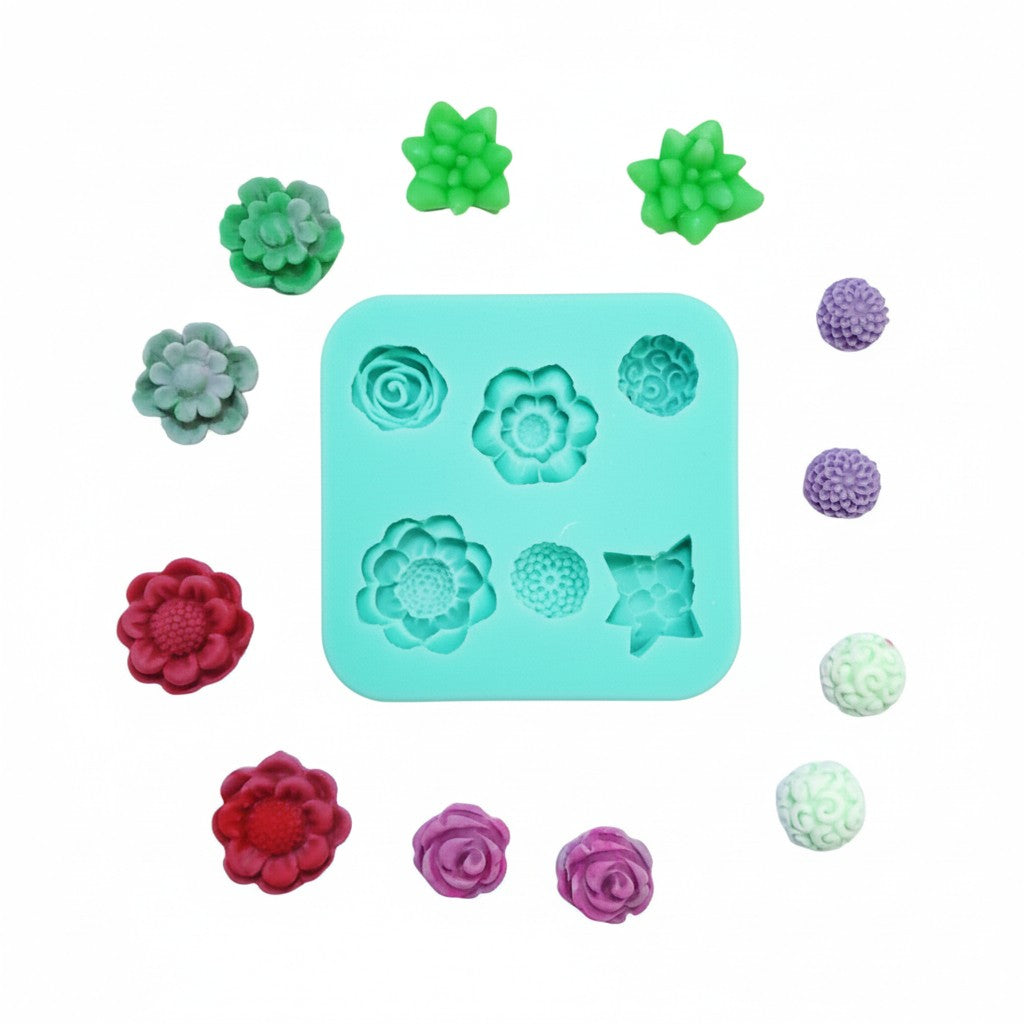 Succulent Miniatures Silicone Mold for Resin Clay Fondant Cake Decor MS352