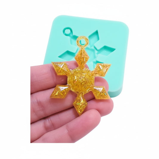 Snowflake Pendant Silicone Mold for Resin, Clay, Fondant, Jewelry Making