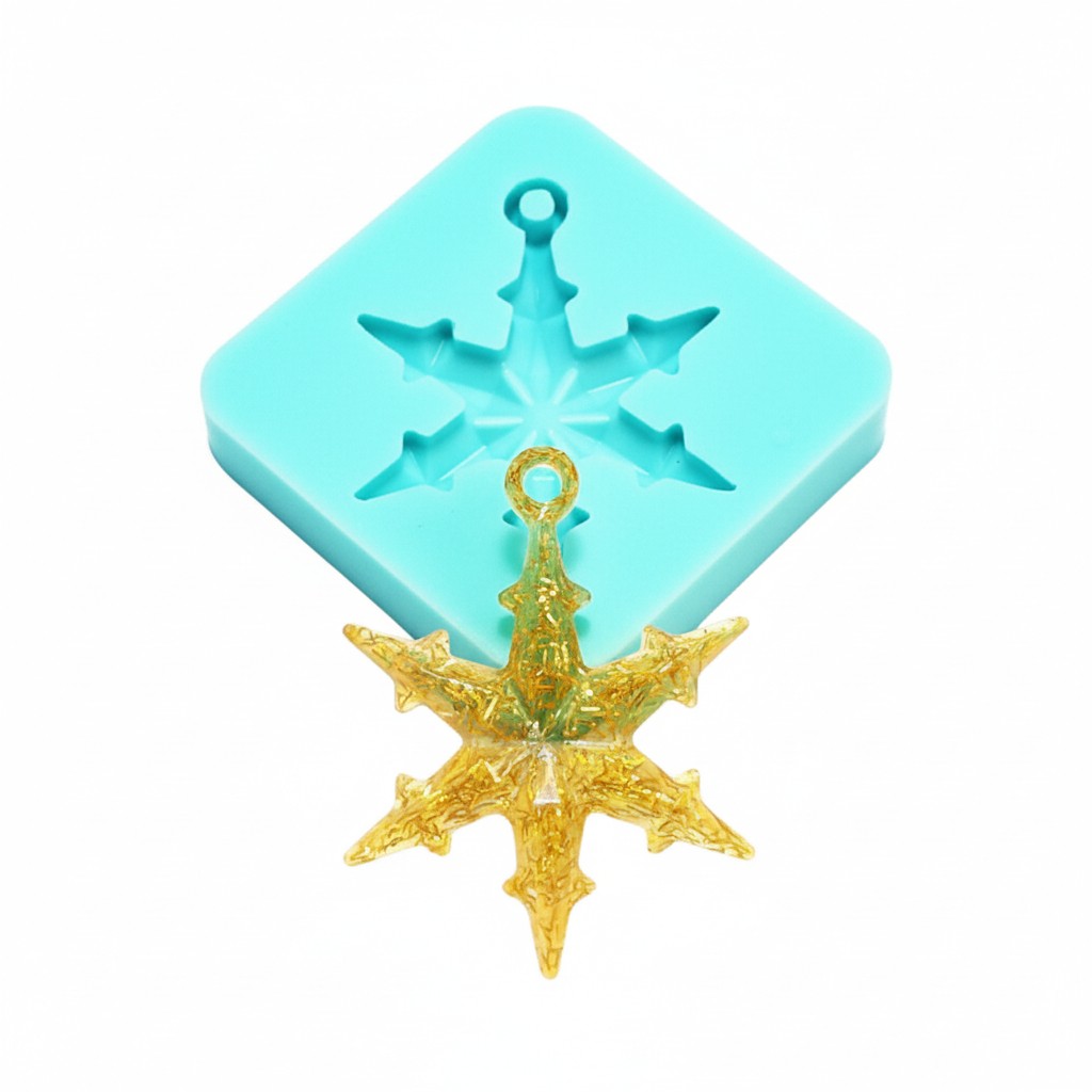 Snowflake Pendant Silicone Mold for Resin Clay Fondant Jewelry Making