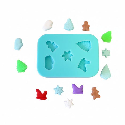 Winter Reindeer Snowflakes Christmas Miniatures Multi-Project Silicone Mold for Fondant Resin