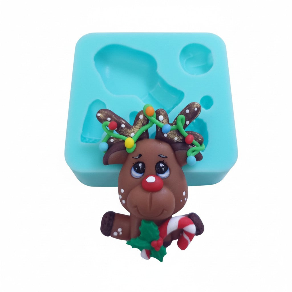 Reindeer Christmas Multi Project Silicone Mold for Fondant Resin Clay Miniatures