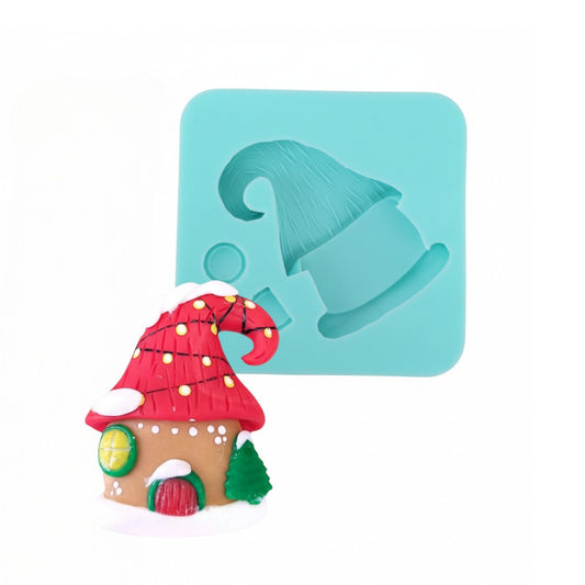 Christmas Gnome House Silicone Mold for Fondant Resin Clay Miniature Crafts