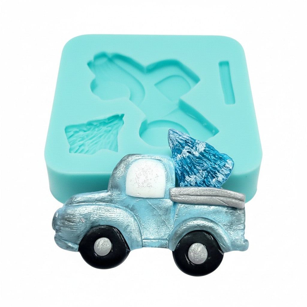 Blue Christmas Truck Multi-Project Silicone Mold MS566 for Cake, Resin, Clay Crafts