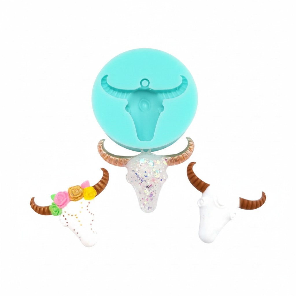 Western Tribal Bull Skull Multi-Project Silicone Mold MS628
