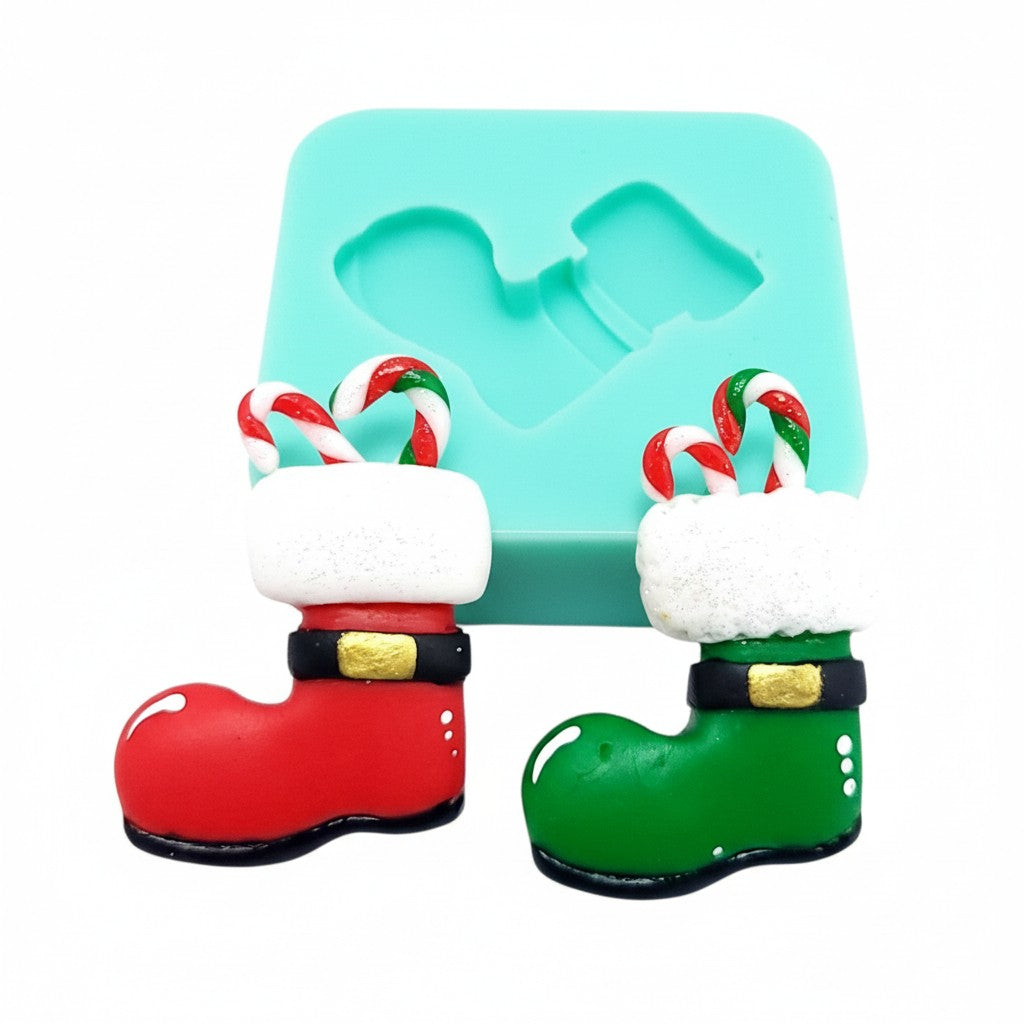 Christmas Stocking Boots Silicone Mold for Resin Fondant Clay Crafts