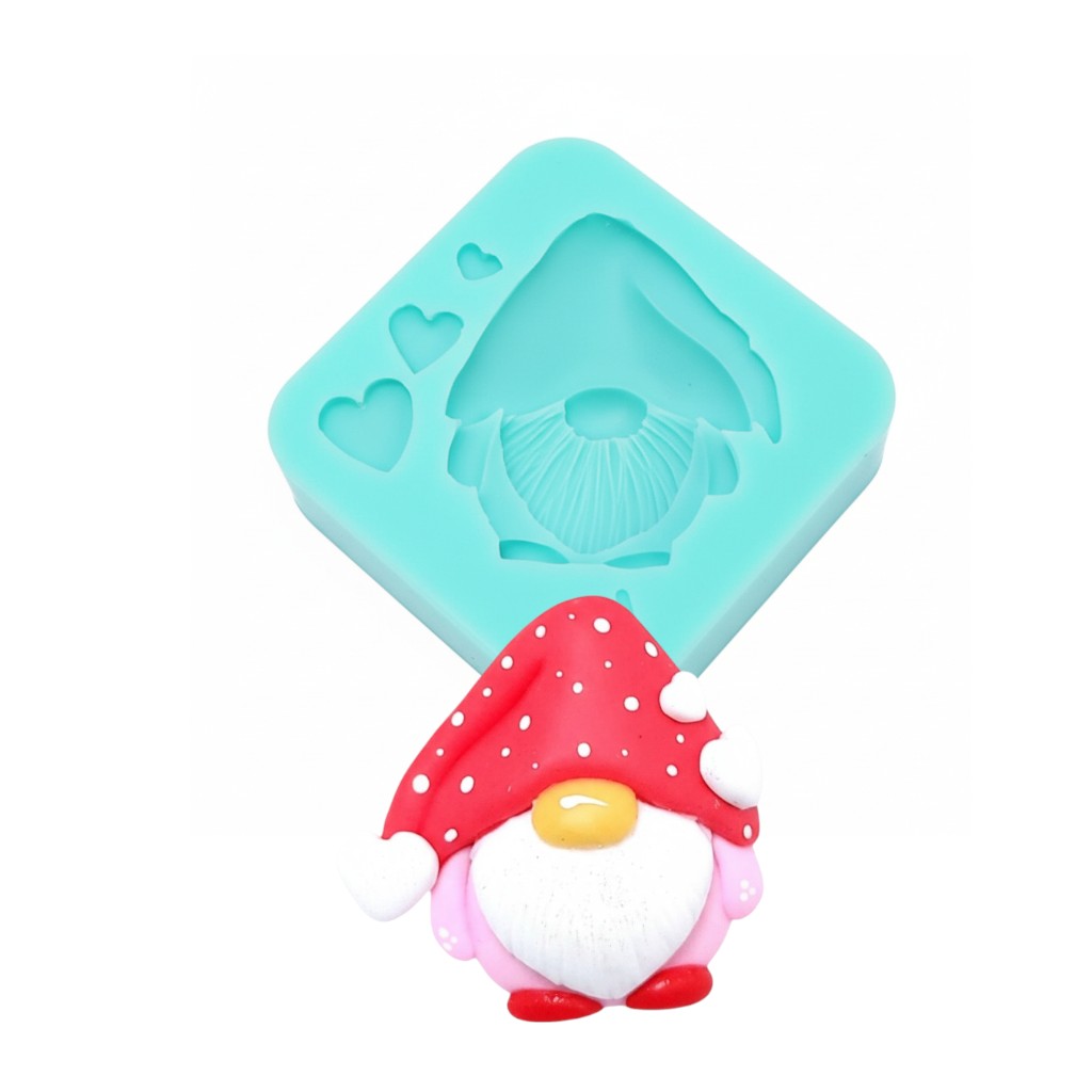 Valentine Gnome Silicone Mold for Cake Toppers Resin Clay Fondant Crafts