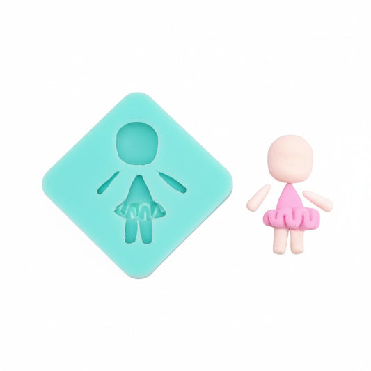 Ballerina Doll Dress Multi Project Silicone Mold for Cake Resin Clay Crafts