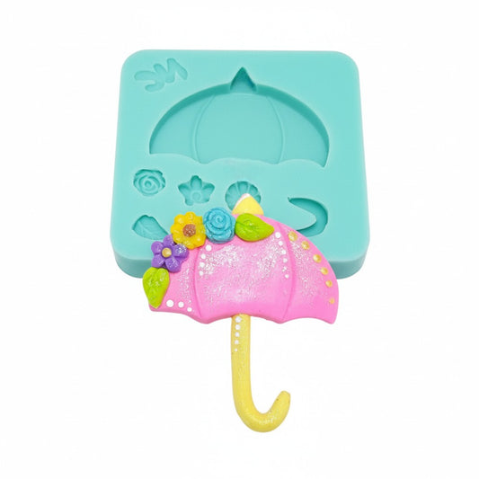 Spring Umbrella Multi Project Silicone Mold for Cake Fondant Resin Clay Crafts