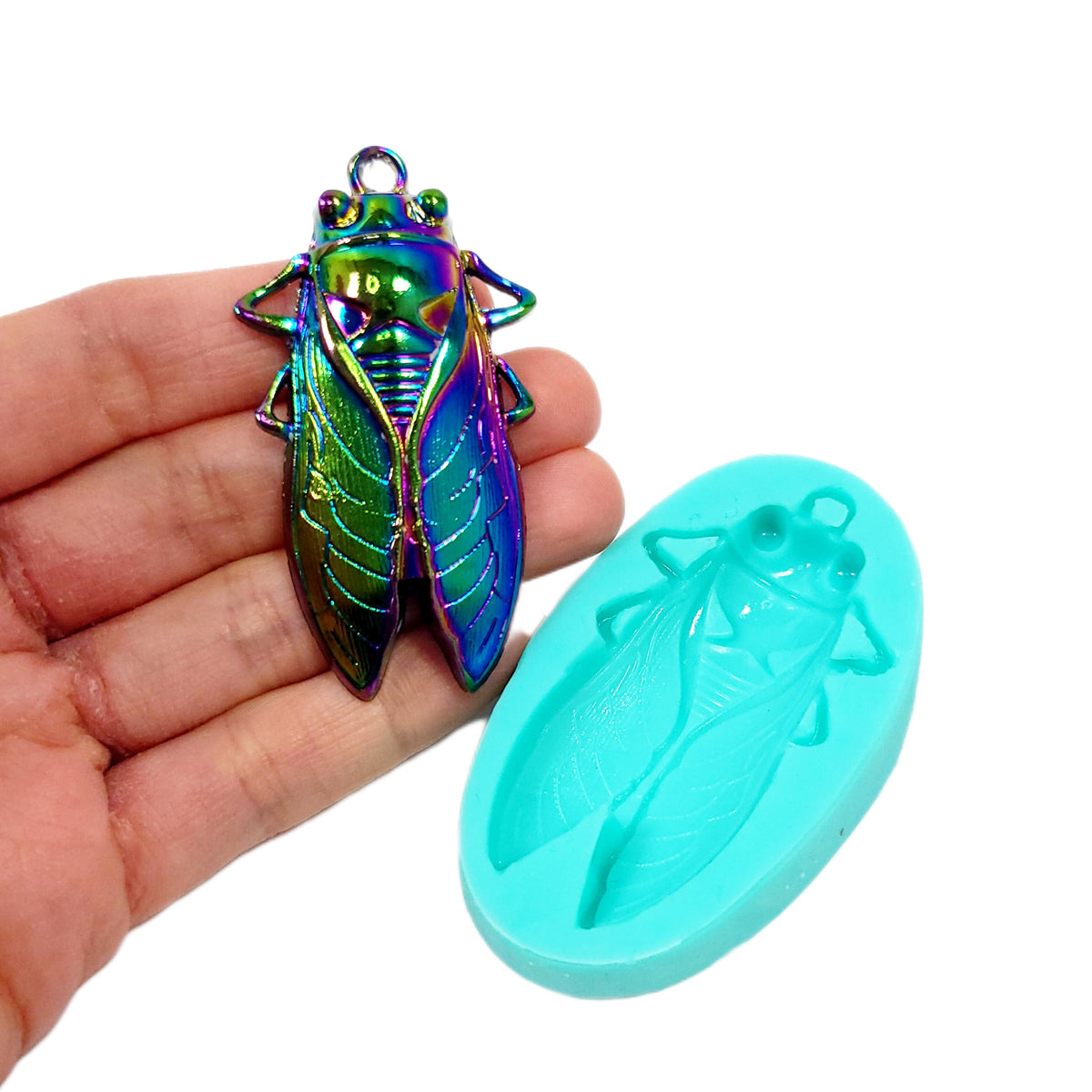 Cicada bug silicone mold Realistic Flexible mold insect, for jewelry making, Flexible cicada silicone mold for scrapbooking, Cicada insect mold NC065