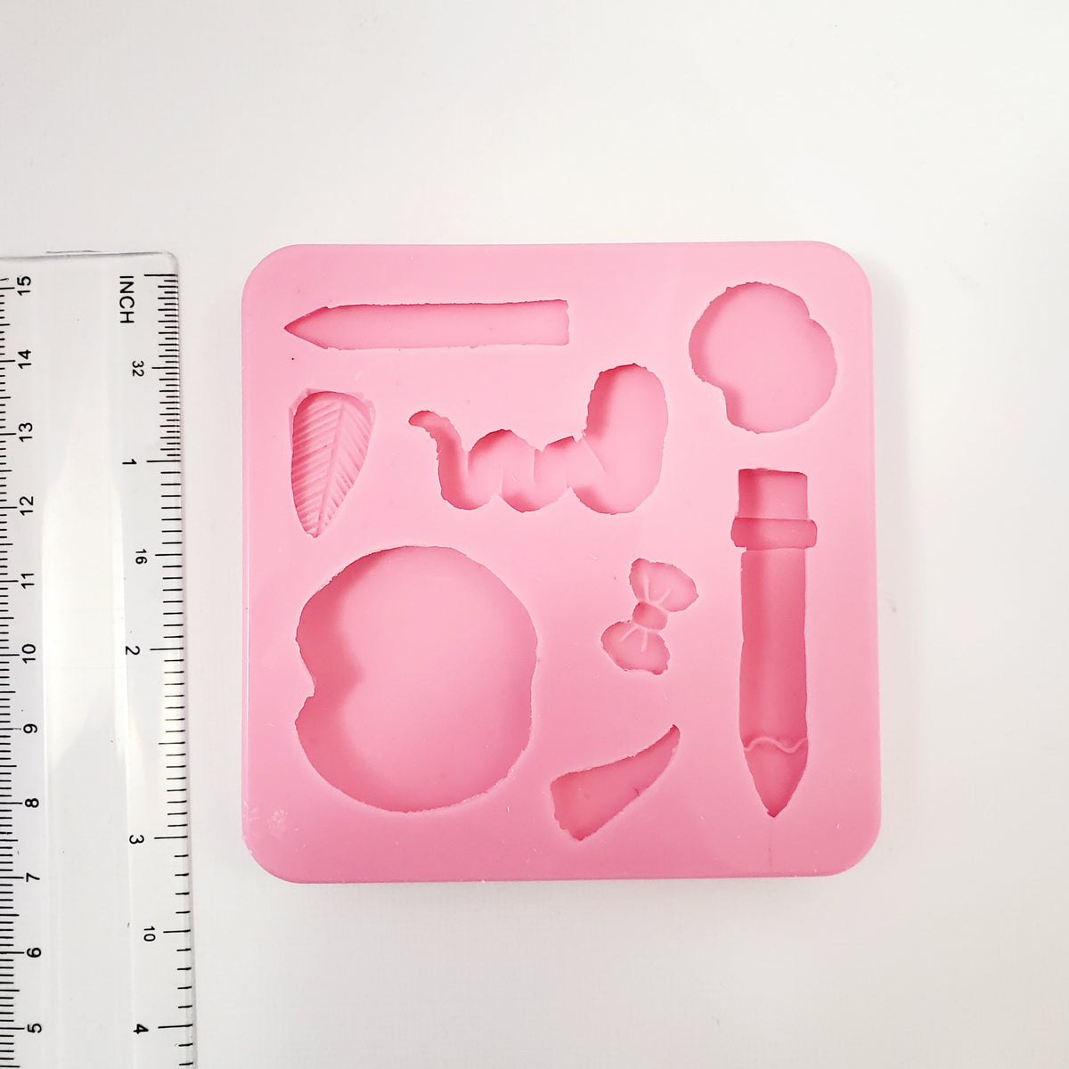 Back to School Multi-Project Silicone Mold with Apple Pencil Crayons MS001