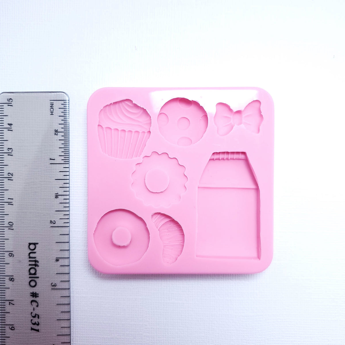 Cute Milk Cookies Mini Food Silicone Mold for Clay Resin Fondant MS038