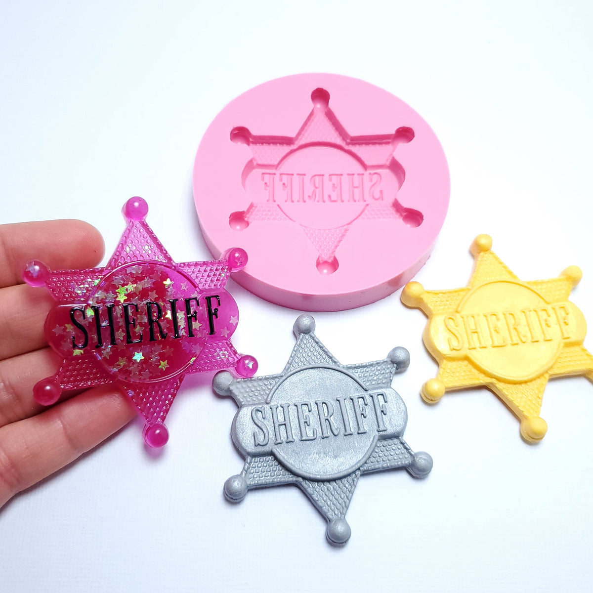 Sheriff Badge Silicone Mold for Resin, Fondant, Clay, Wax and Crafts