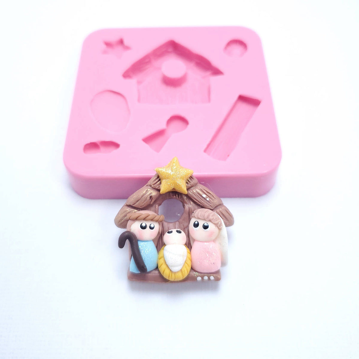 Nativity Silicone Mold for Polymer Clay Resin Fondant Miniature Cake Decorating