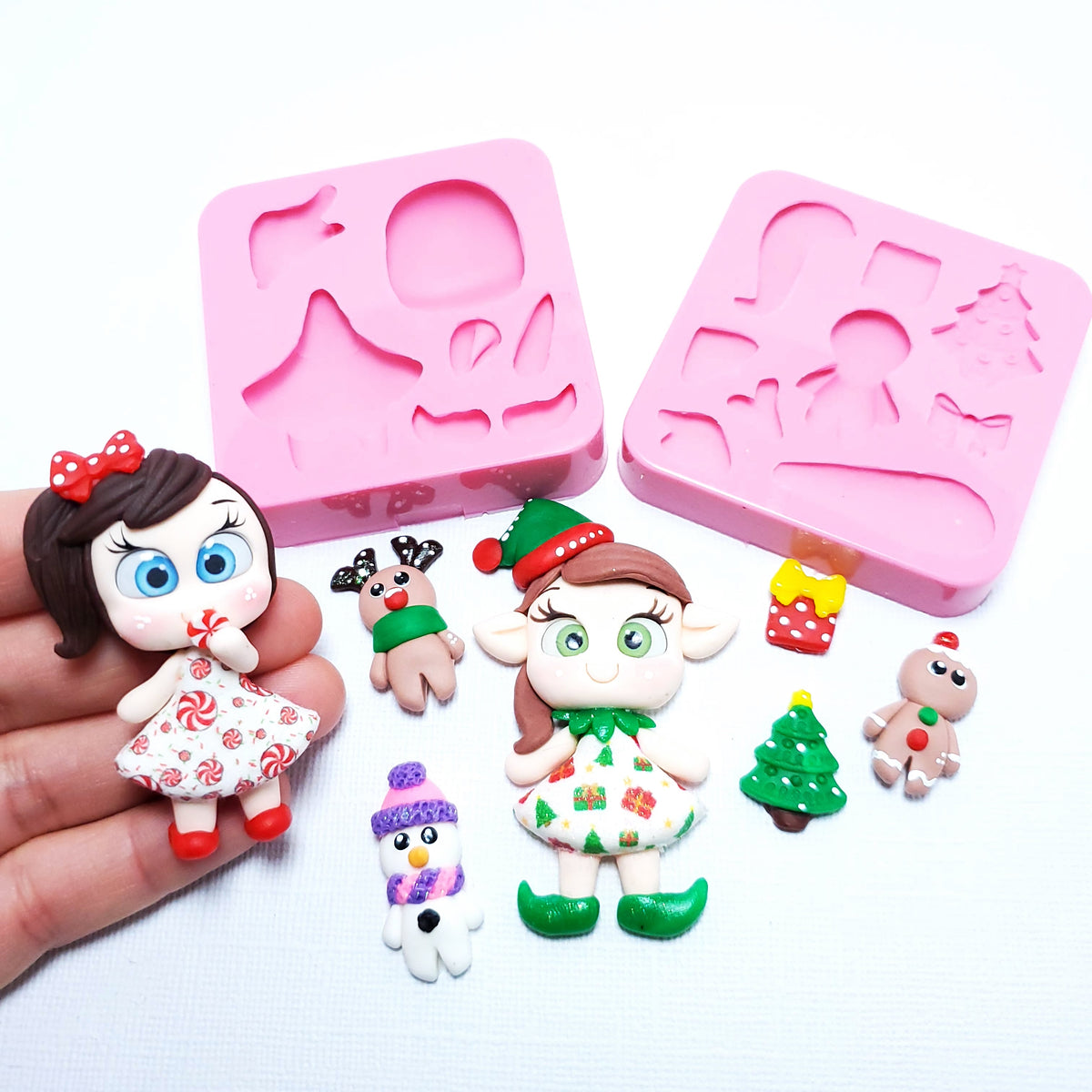 Christmas Elf Silicone Mold for Polymer Clay Resin Fondant Miniatures