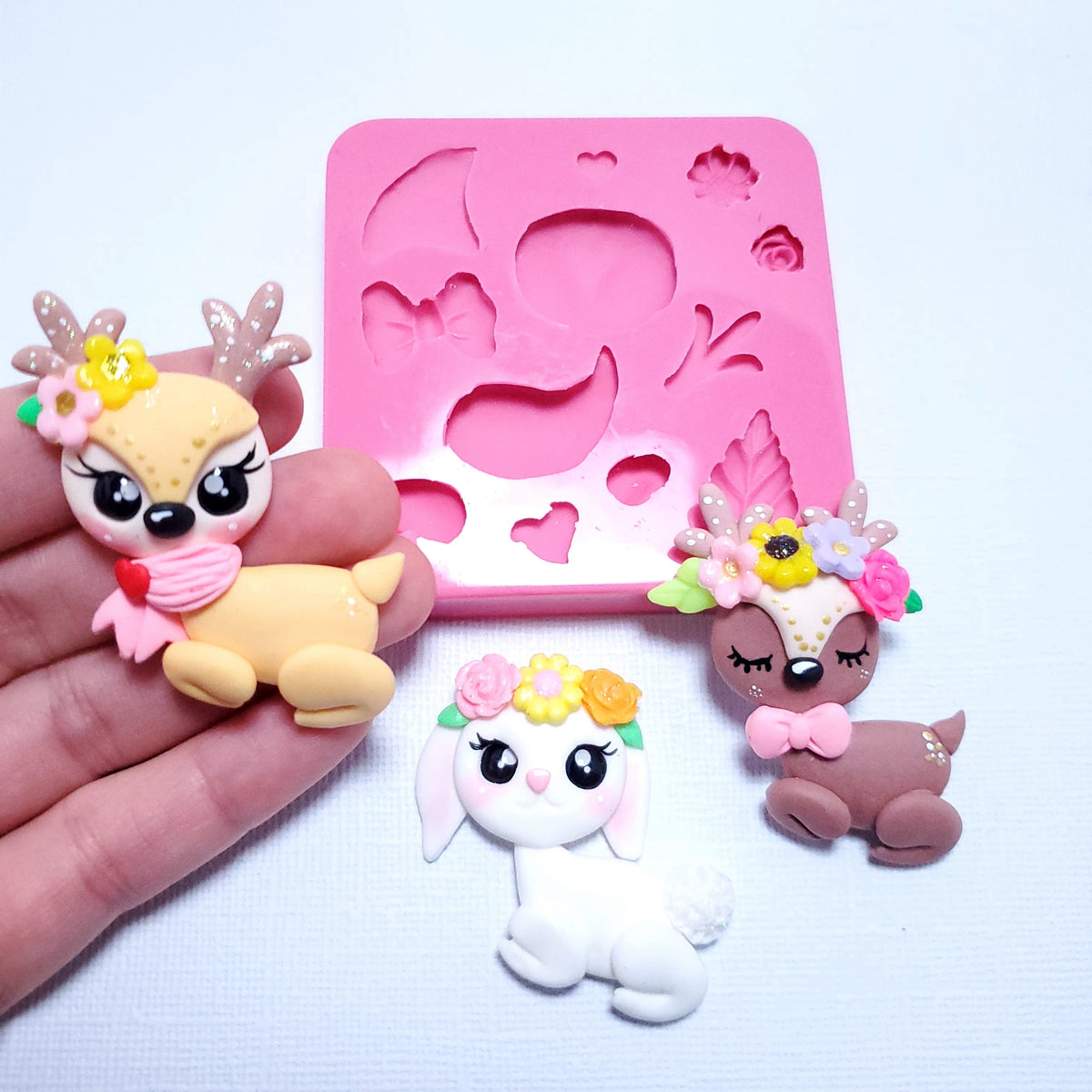 Spring Forest Animal Silicone Mold for Clay, Fondant, Resin and Miniatures
