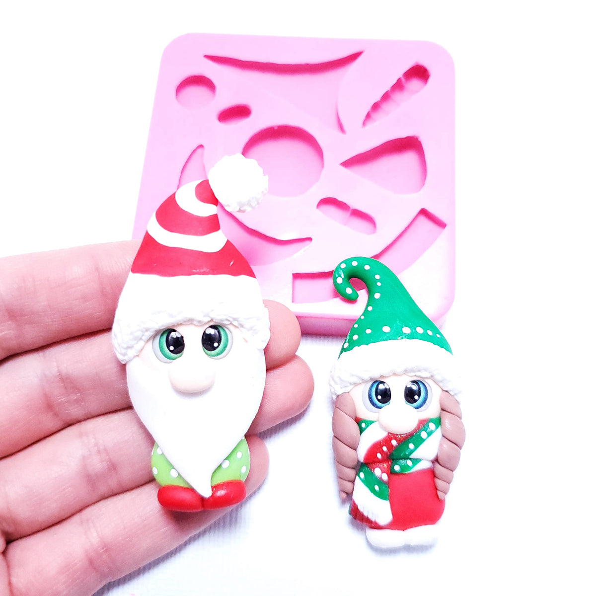 Christmas Gnome Silicone Mold for Clay, Fondant, Resin Crafts and Miniature Decor