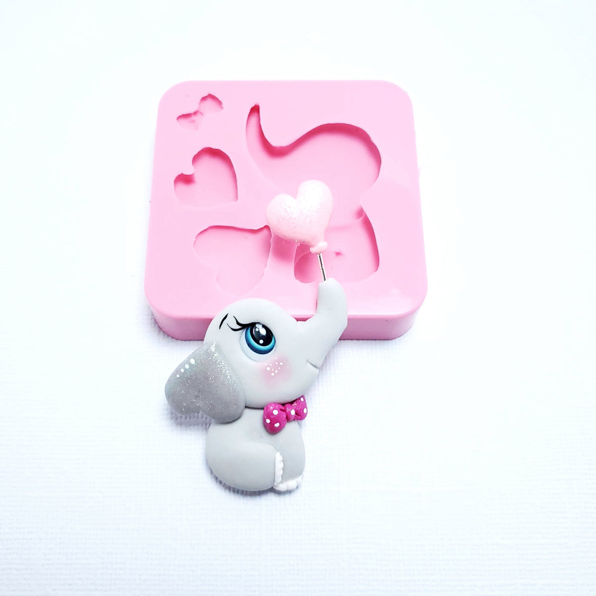 Baby Elephant Silicone Mold for Fondant, Resin, Polymer Clay and Miniatures