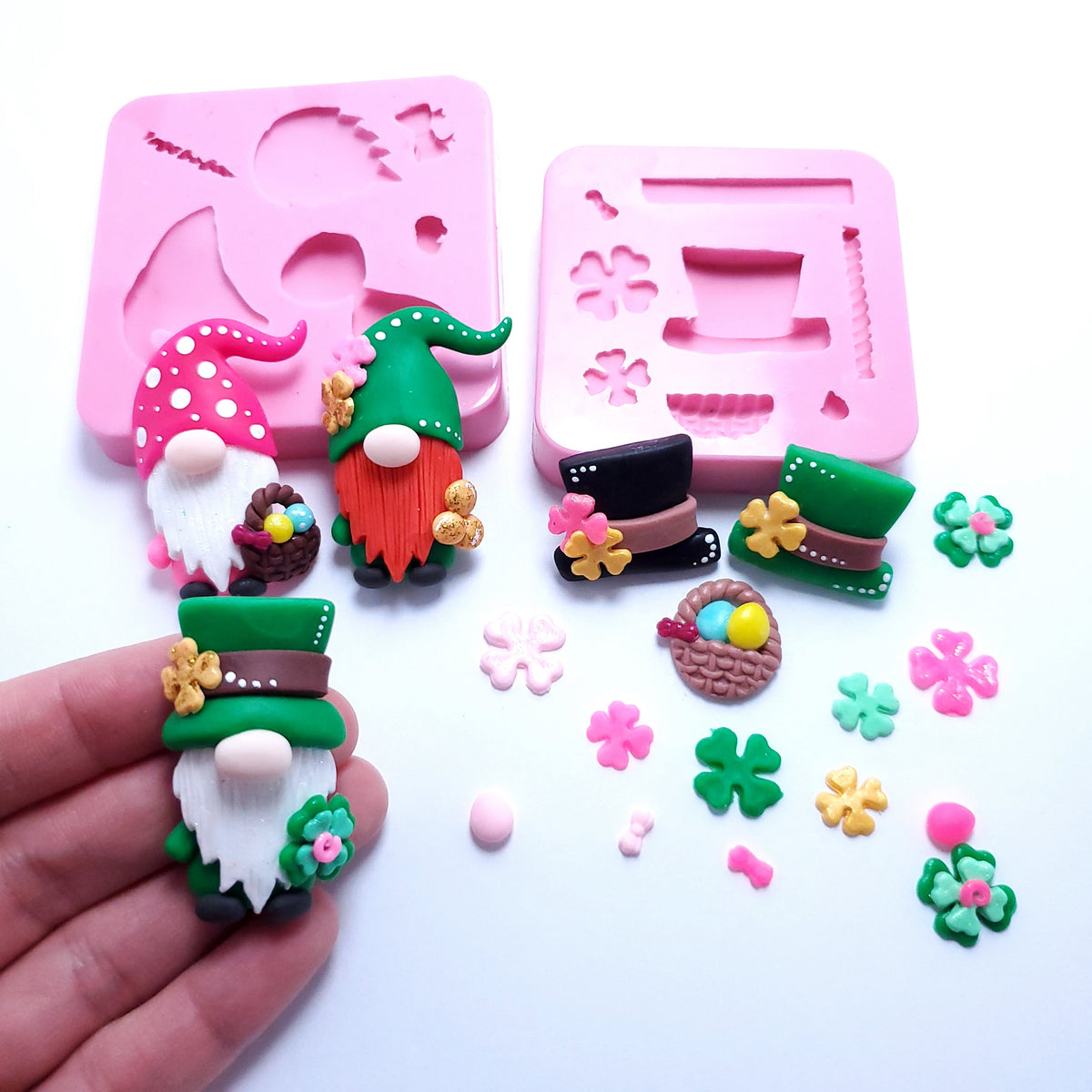 St Patrick Easter Gnomes Bundle Multi-Project Silicone Molds MS195 MS196