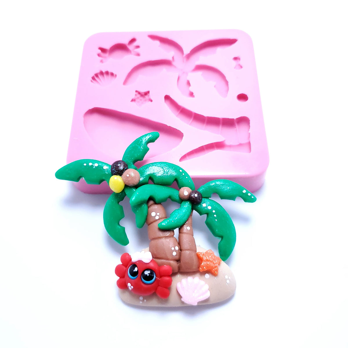 Tropical Coconut Tree Island Multi-Project Silicone Mold MS204