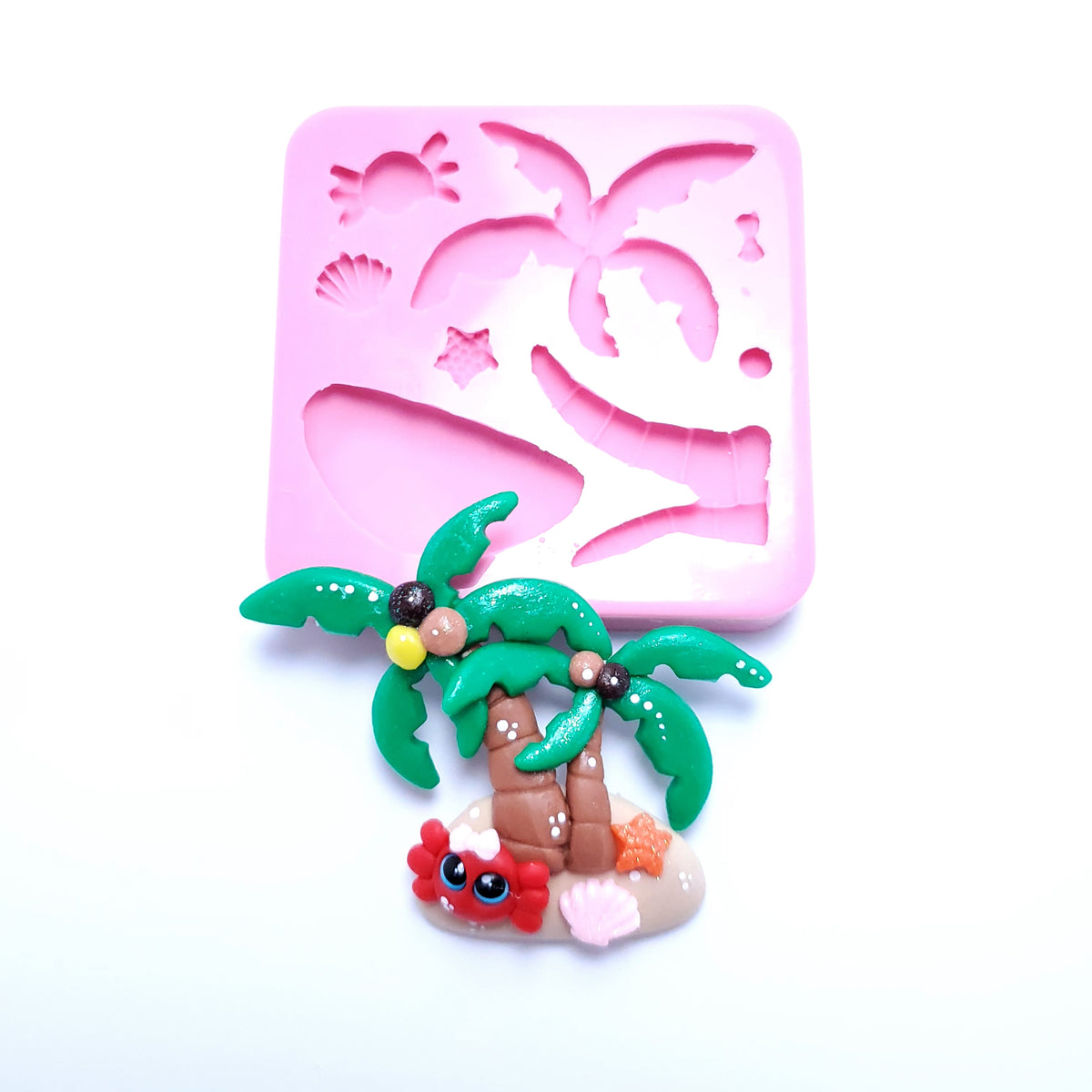 Tropical Coconut Tree Island Multi-Project Silicone Mold MS204