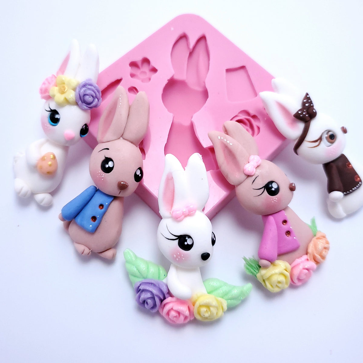 Easter Bunny Characters Multi-Project Silicone Mold MS212 for Crafts and Baking