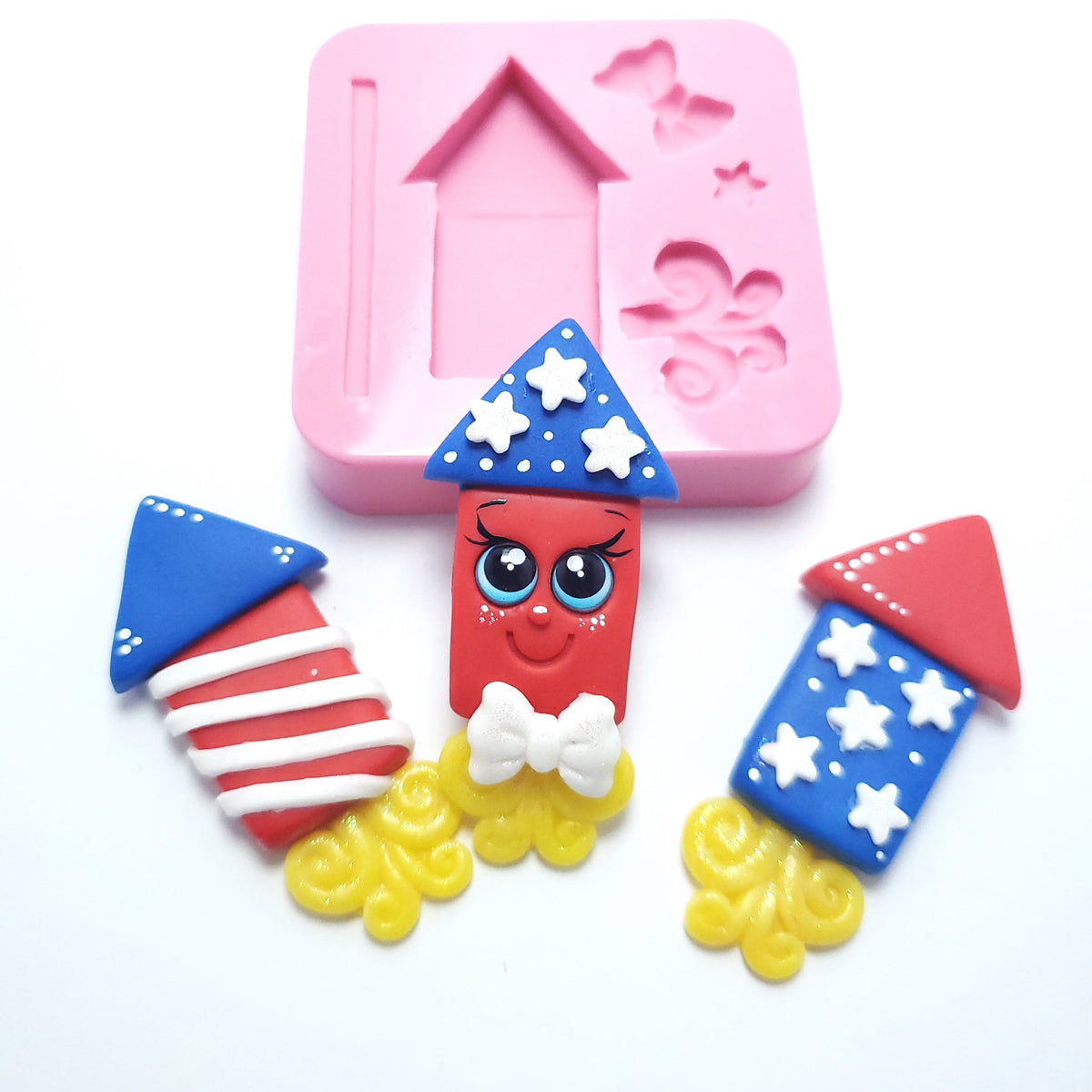 4th of July Fireworks Rocket Multi Project Silicone Mold MS219