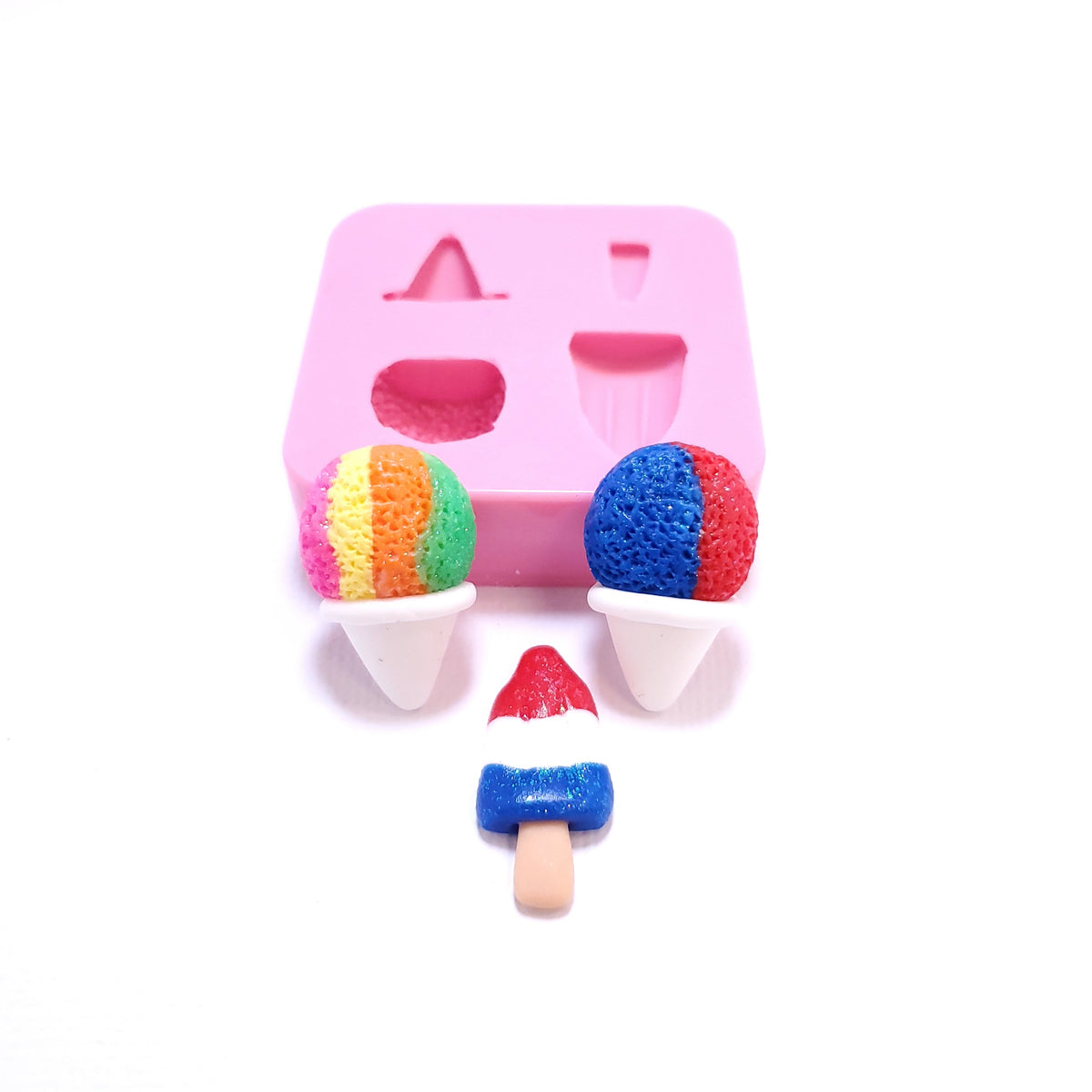 Summer Popsicle & Ice Cone Silicone Mold for Resin, Fondant, Clay Miniatures