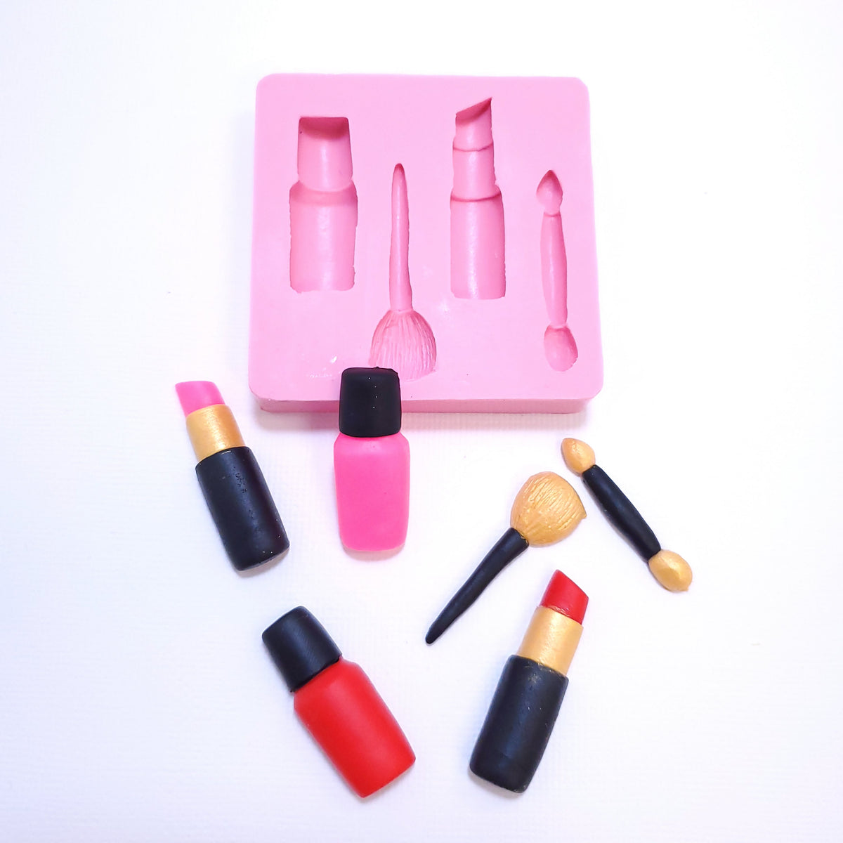 Beauty Makeup Kit Multi-Project Silicone Mold for Fondant, Resin, Clay Crafts
