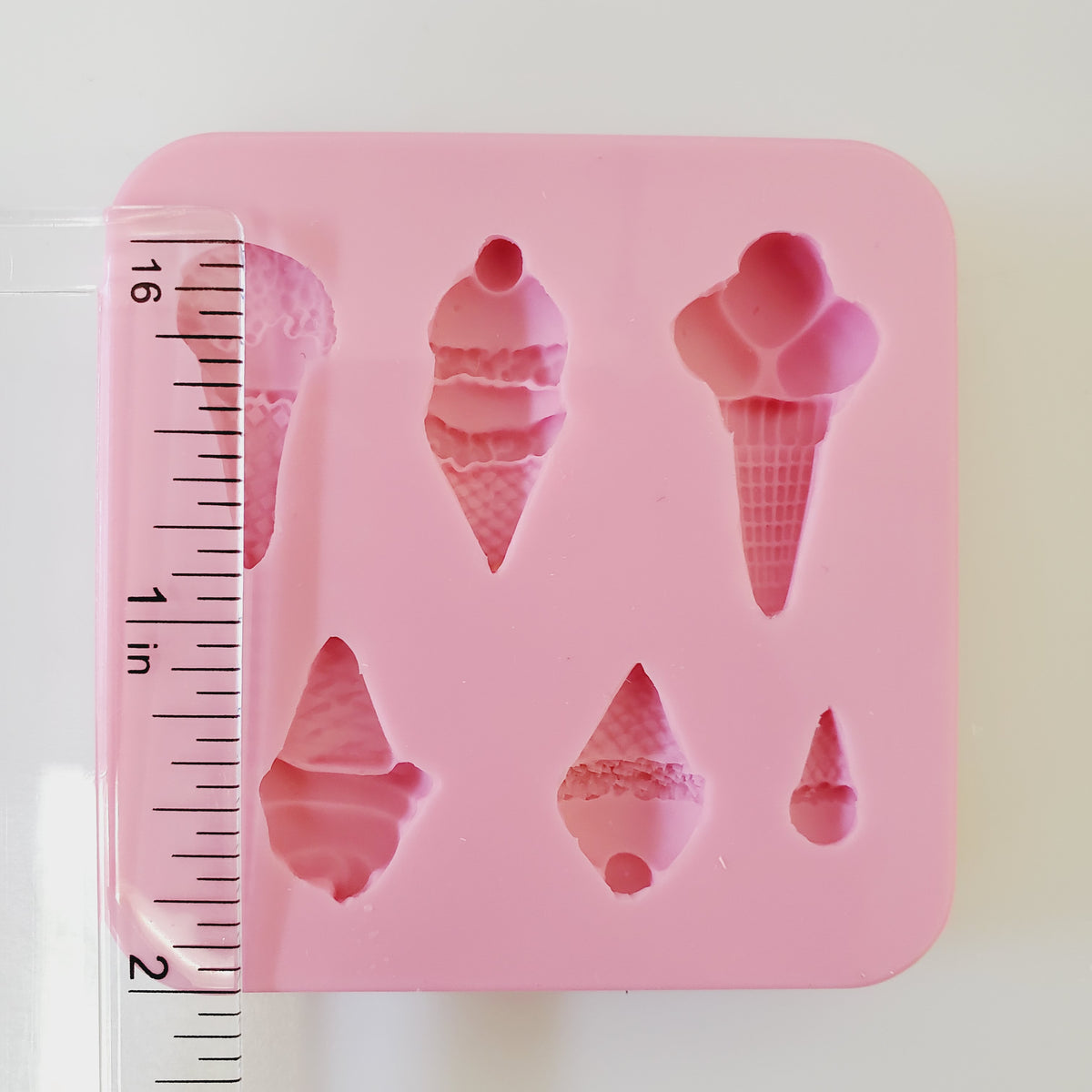Mini Ice Cream Cone Silicone Mold for Polymer Clay, Resin, Fondant & Miniatures | Multi-Project Mold for Jewelry, Cake & Cupcake Decorations