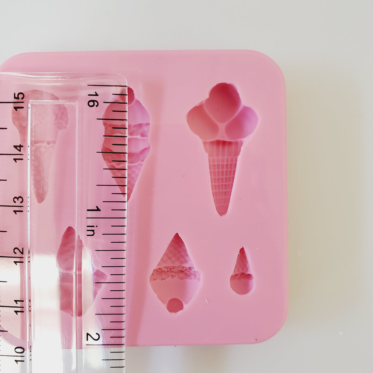Mini Ice Cream Cone Silicone Mold for Polymer Clay, Resin, Fondant & Miniatures | Multi-Project Mold for Jewelry, Cake & Cupcake Decorations