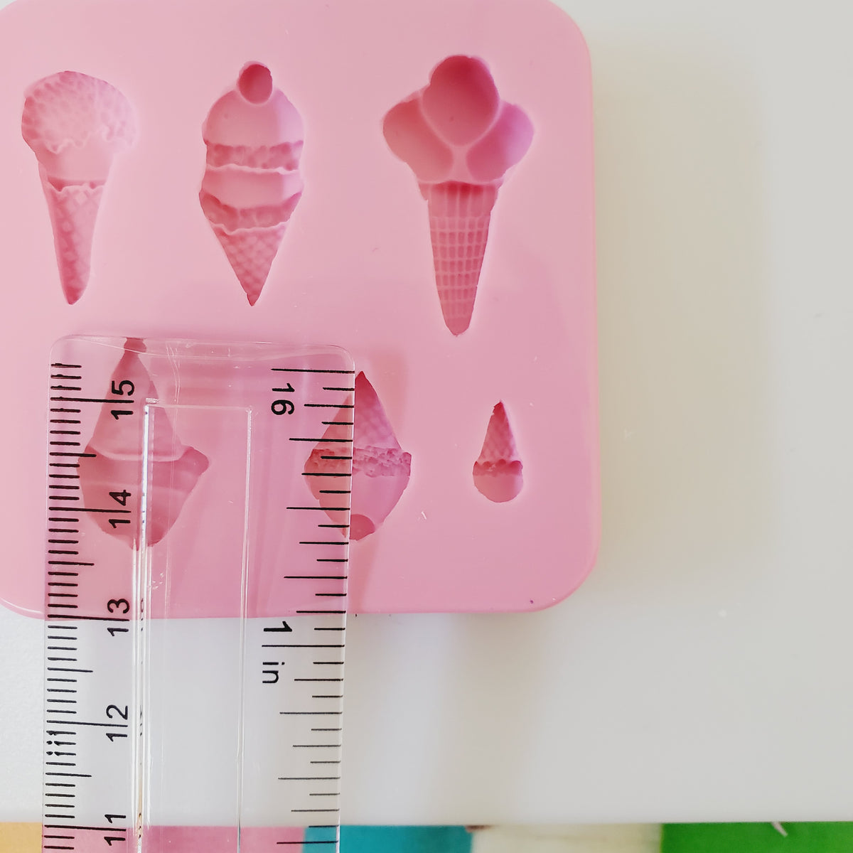 Mini Ice Cream Cone Silicone Mold for Polymer Clay, Resin, Fondant & Miniatures | Multi-Project Mold for Jewelry, Cake & Cupcake Decorations