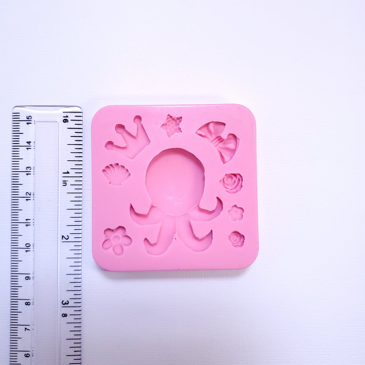 Octopus Queen Silicone Mold for Fondant, Resin, Clay, Jewelry and Cupcake Decorations