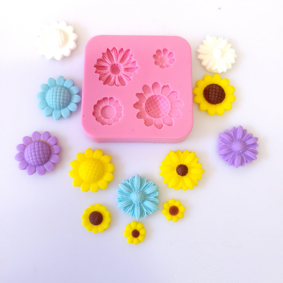 Sunflower Daisy Multi-Project Silicone Mold for Fondant Resin Clay Crafts MS467