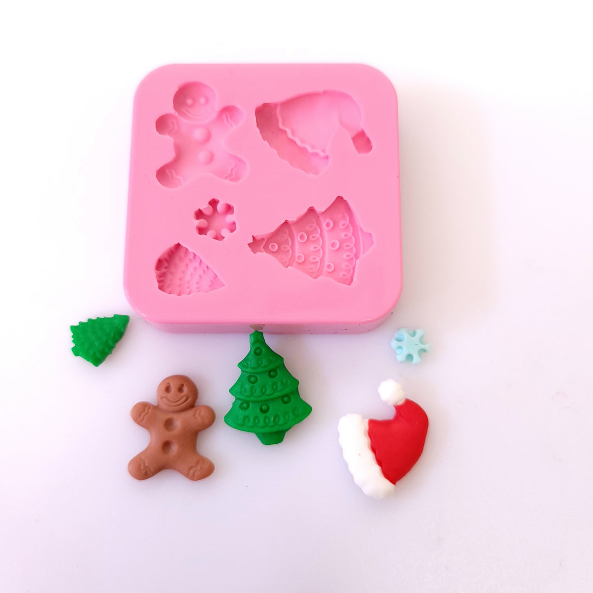 Christmas Hat Gingerbread Man Mini Silicone Mold for Fondant Resin MS473