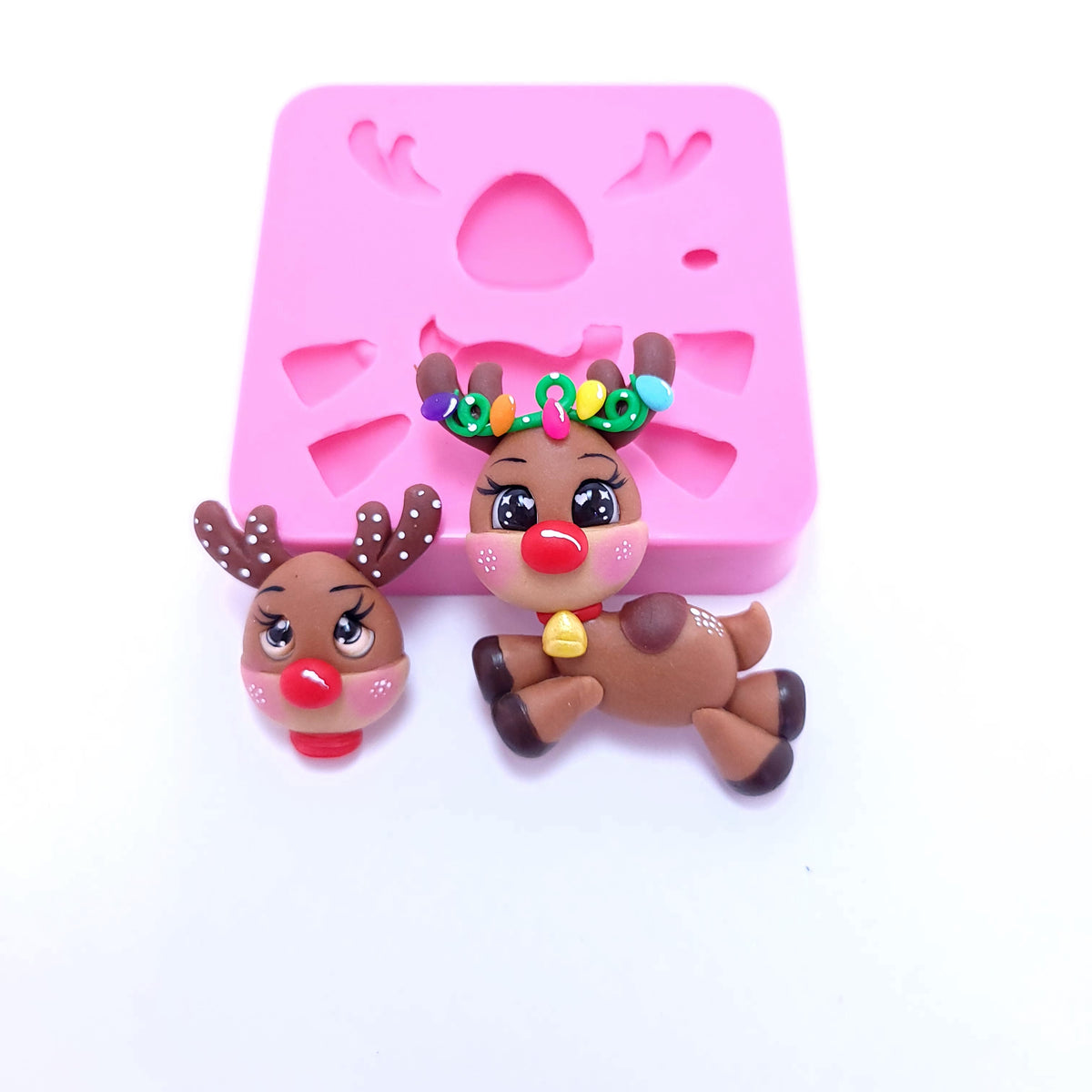 Jumping Reindeer Multi-Project Silicone Mold for Fondant Resin Clay Miniatures Crafts MS512