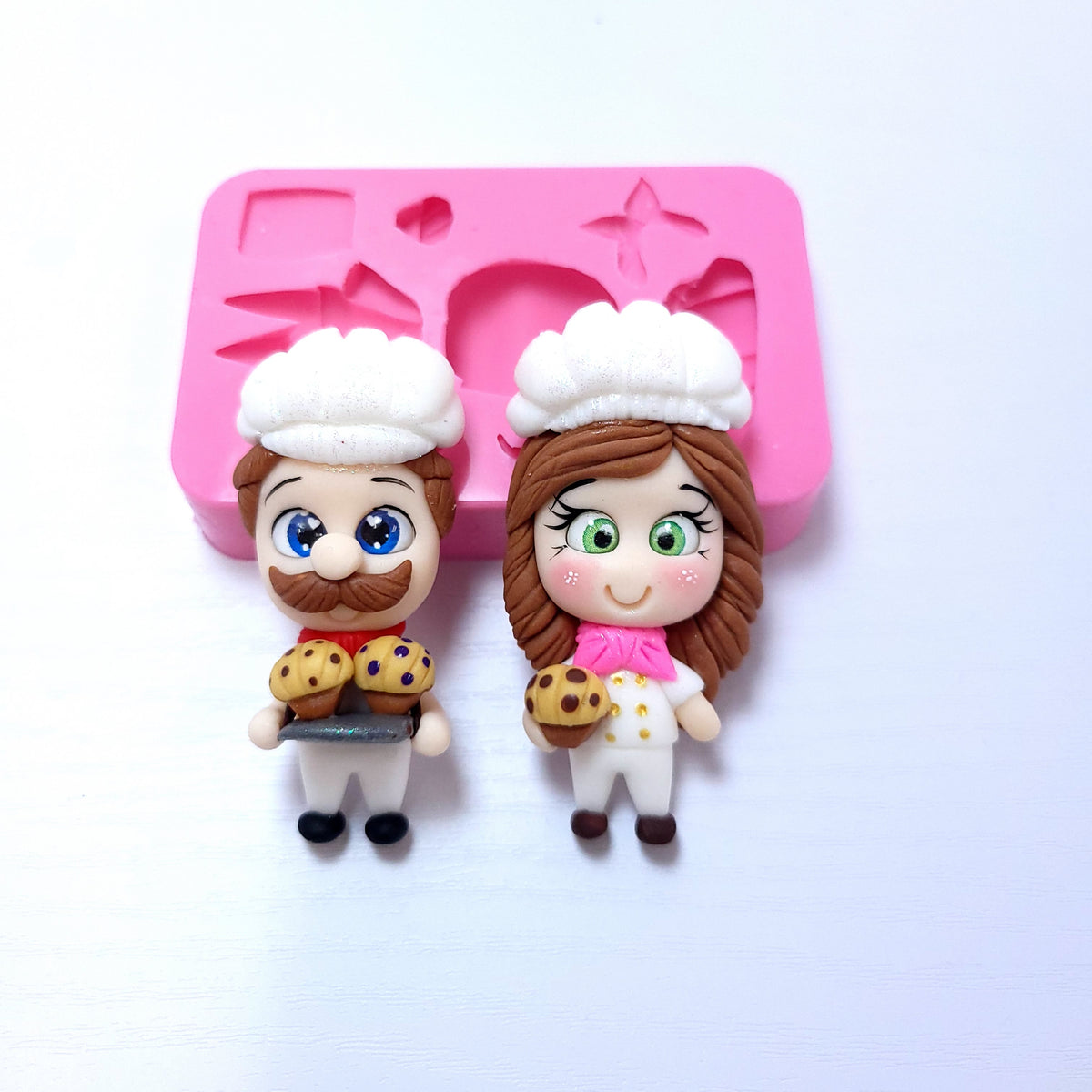 Muffin Man Chef Silicone Mold MS575 for Cake Toppers Resin Miniatures
