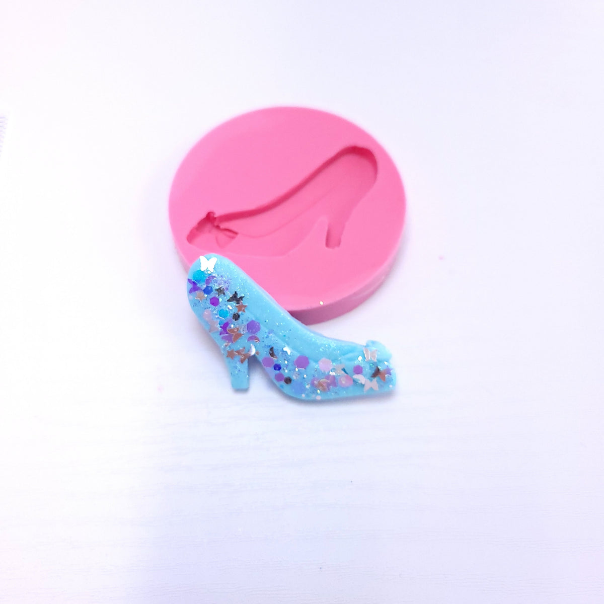 Cinderella Glass Shoe Silicone Mold for Miniatures, Fondant, Resin, Clay Projects
