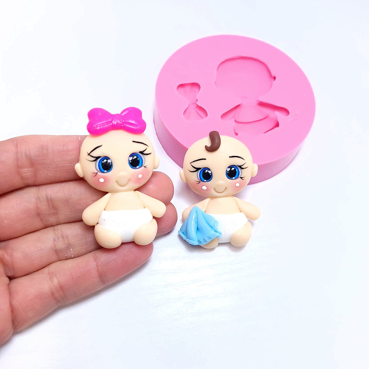 Baby Boy Girl Multi-Project Silicone Mold for Fondant, Resin, Clay, Jewelry Crafts