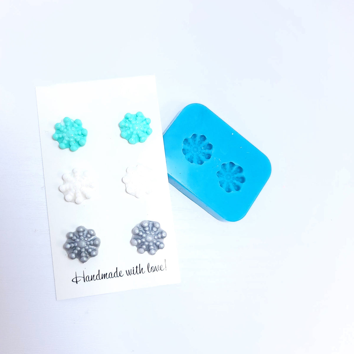Snowflake Charms Mini Silicone Mold for Earrings Fondant Resin Clay Crafts MS727