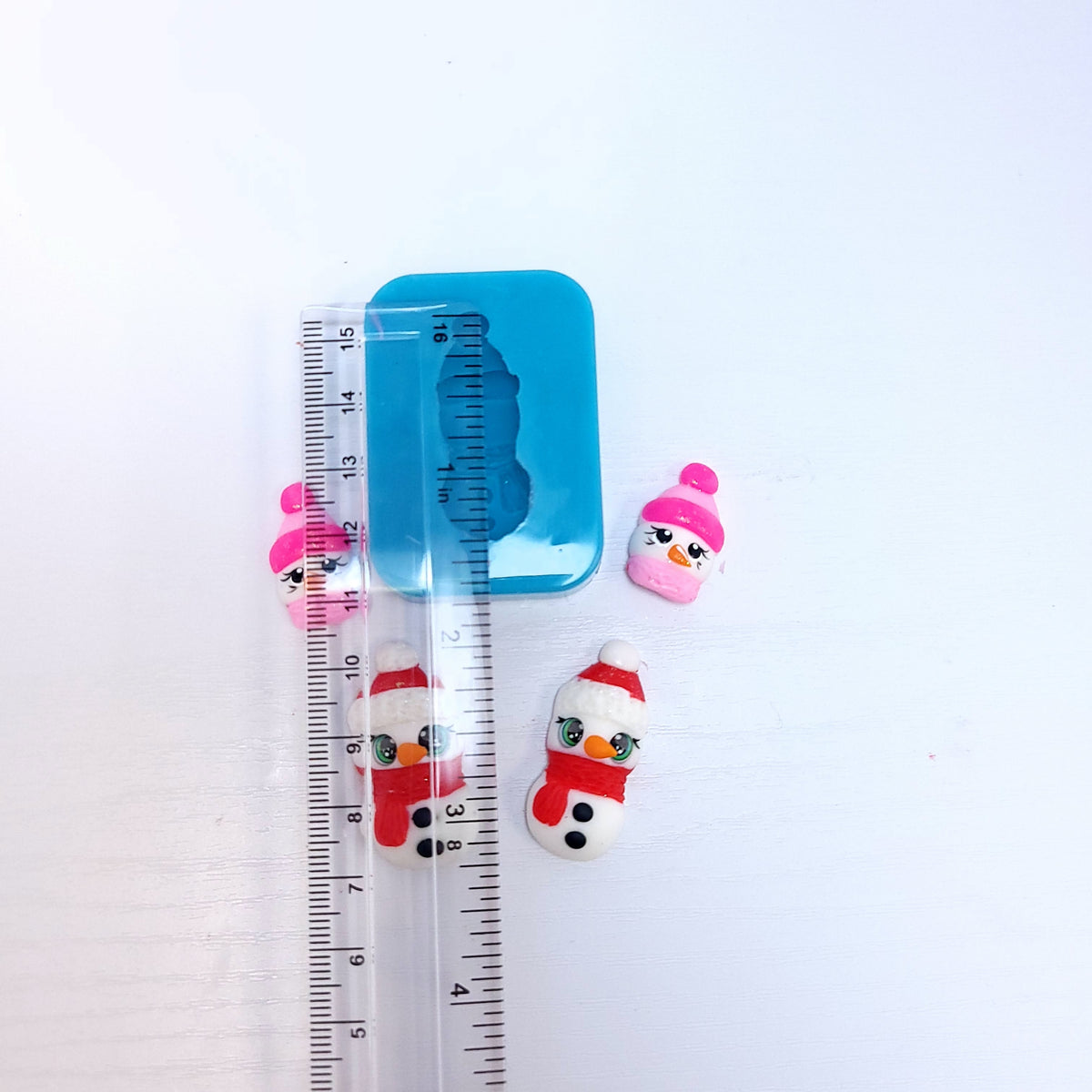 Snowman full body Christmas earrings charms miniature silicone mold for fondant resin clay