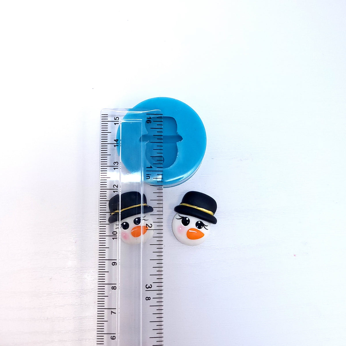 Snowman Christmas Earrings Charms Miniatures Silicone Mold for Fondant Resin MS735