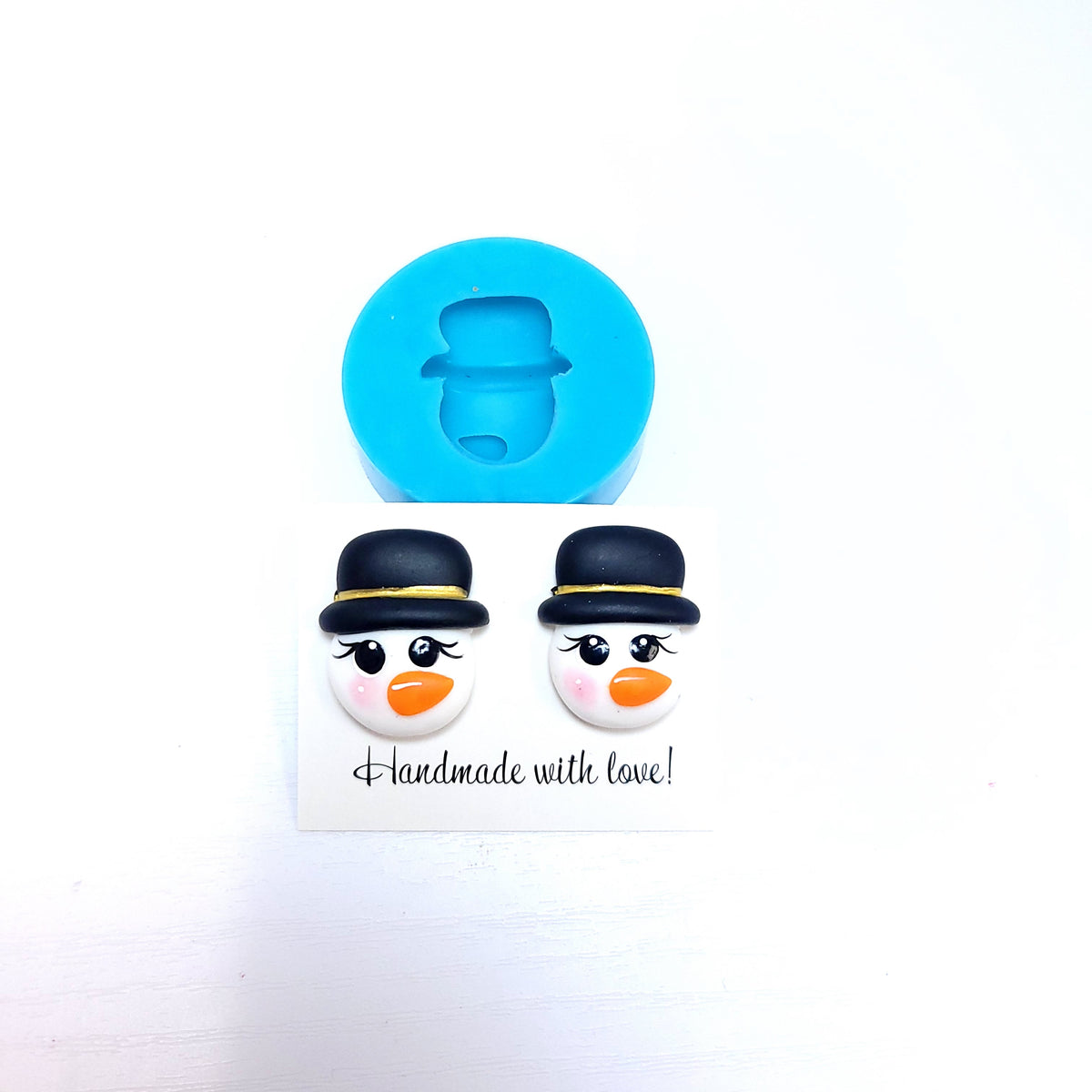Snowman Christmas Earrings Charms Miniatures Silicone Mold for Fondant Resin MS735