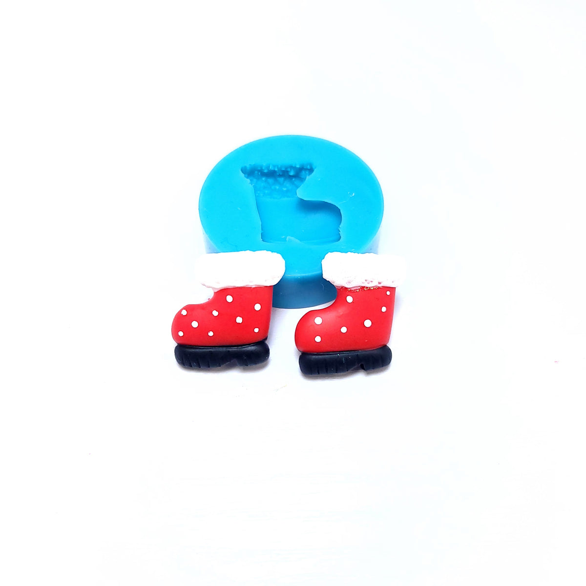 Christmas Boots Earrings Charms Miniatures Silicone Mold for Fondant Resin MS730