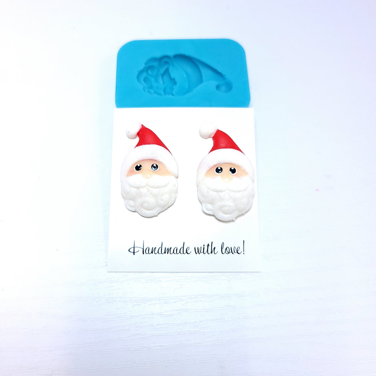 Santa Earrings Charms Miniatures Silicone Mold for Fondant Resin Clay Crafts MS732