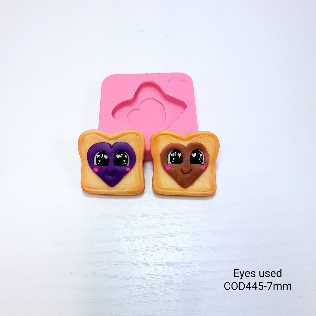 PBJ Heart Toast Multi Project Silicone Mold MS778 for Cake Resin Clay Crafts