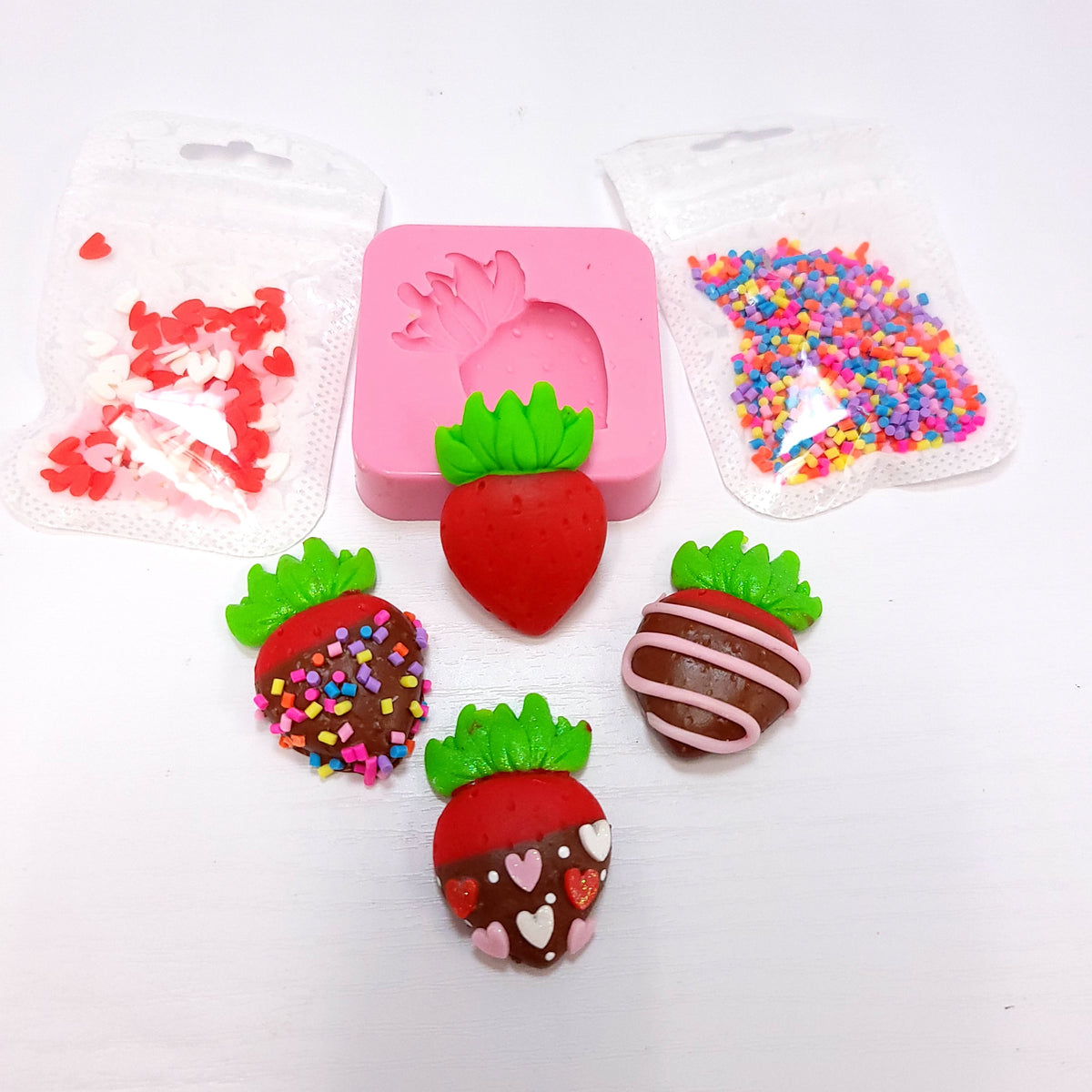 Strawberry Chocolate Berry Multi Project Silicone Mold MS786 for Cake Resin Clay Crafts