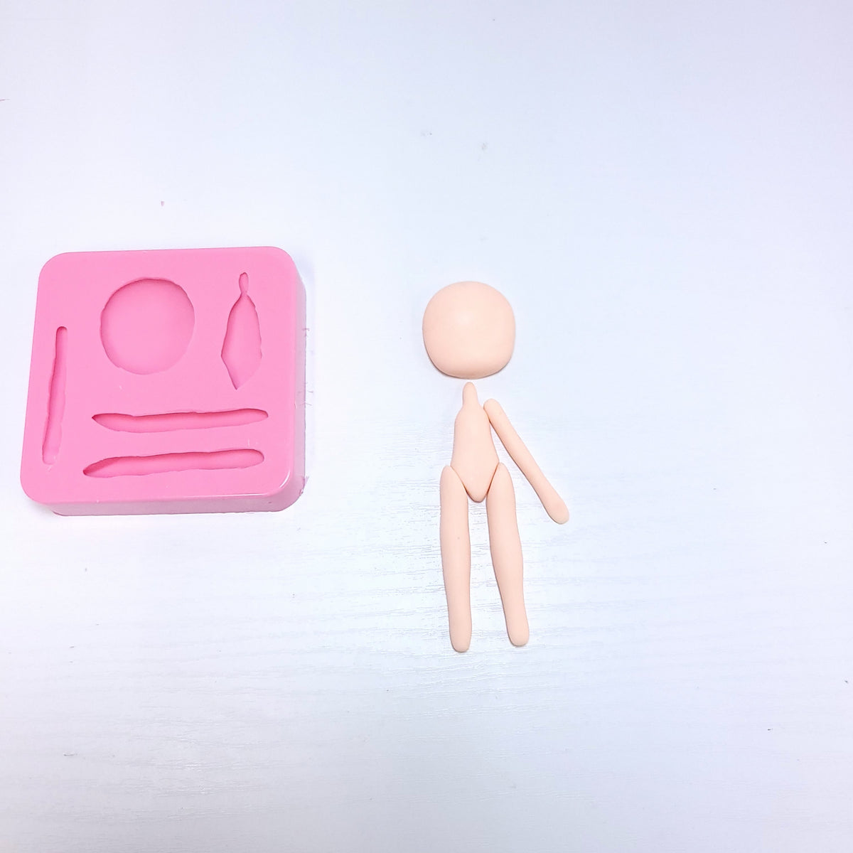 Doll Complete Body Silicone Mold for Cake Resin Clay Miniatures MS800