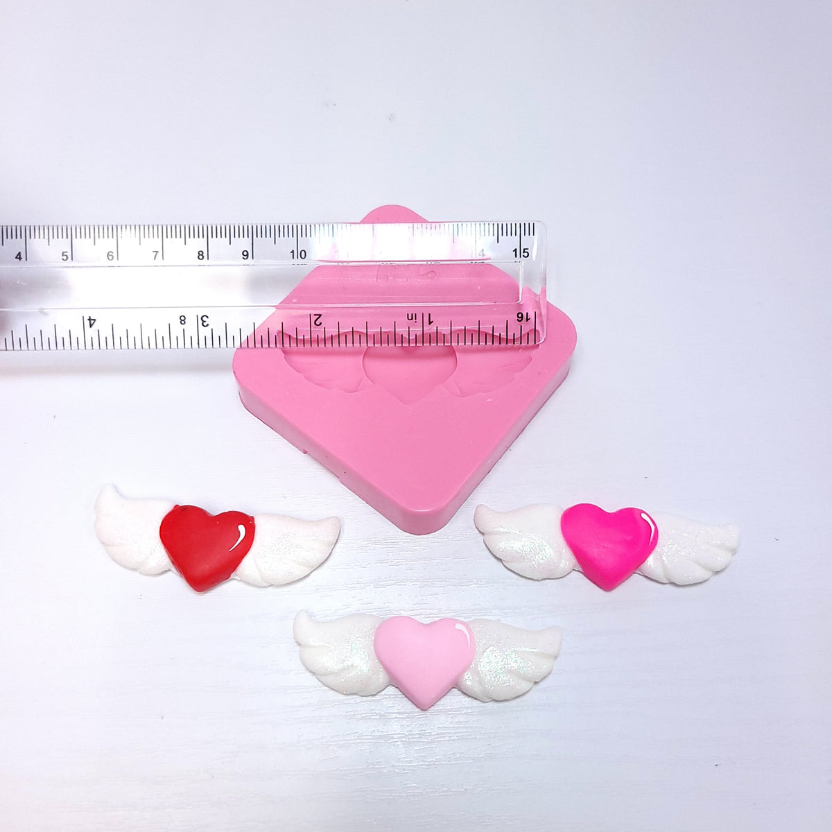 Heart with Wings Silicone Mold for Cake Toppers Resin Clay Jewelry