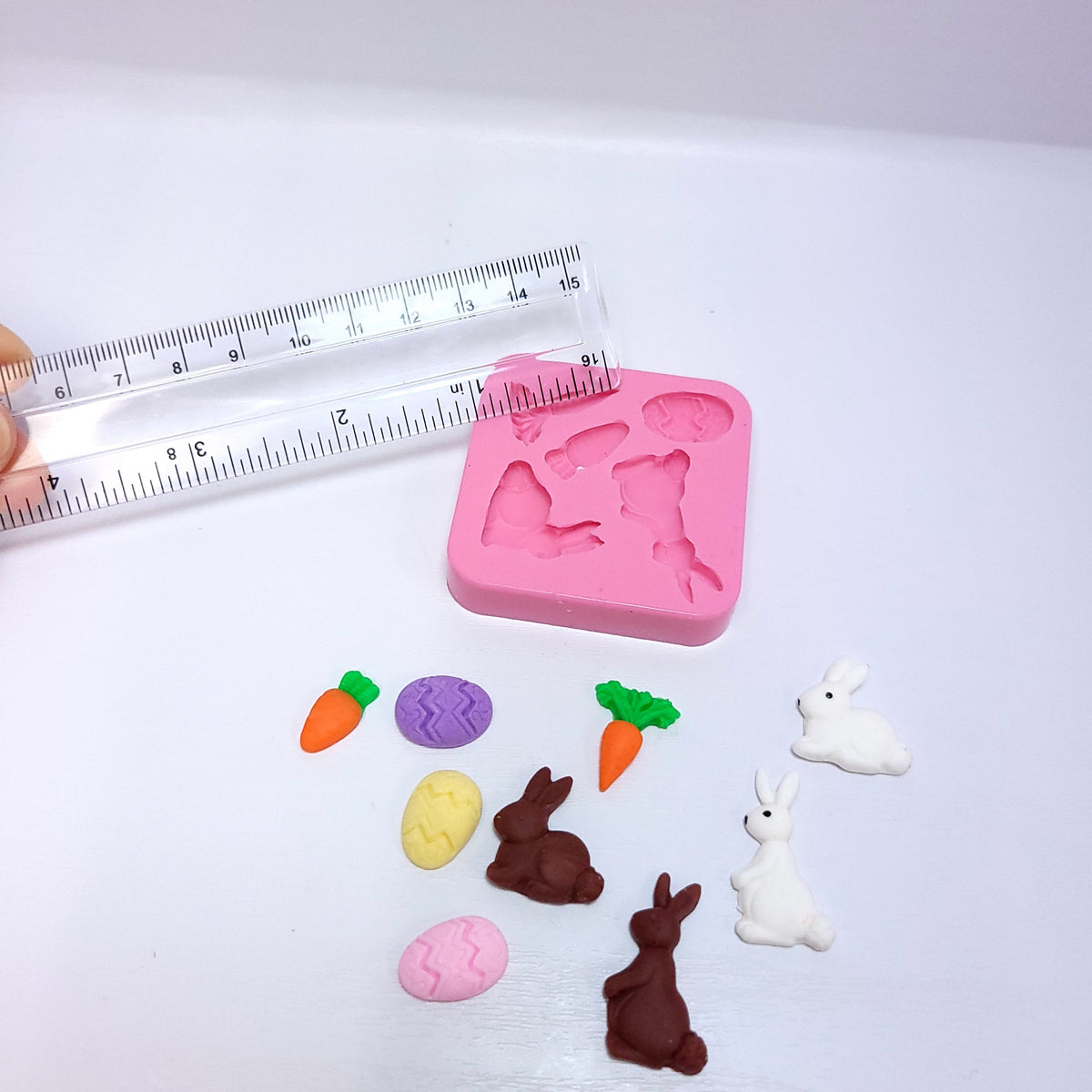 Easter Bunny Carrot Egg Silicone Mold for Cake Resin Clay Miniatures MS805