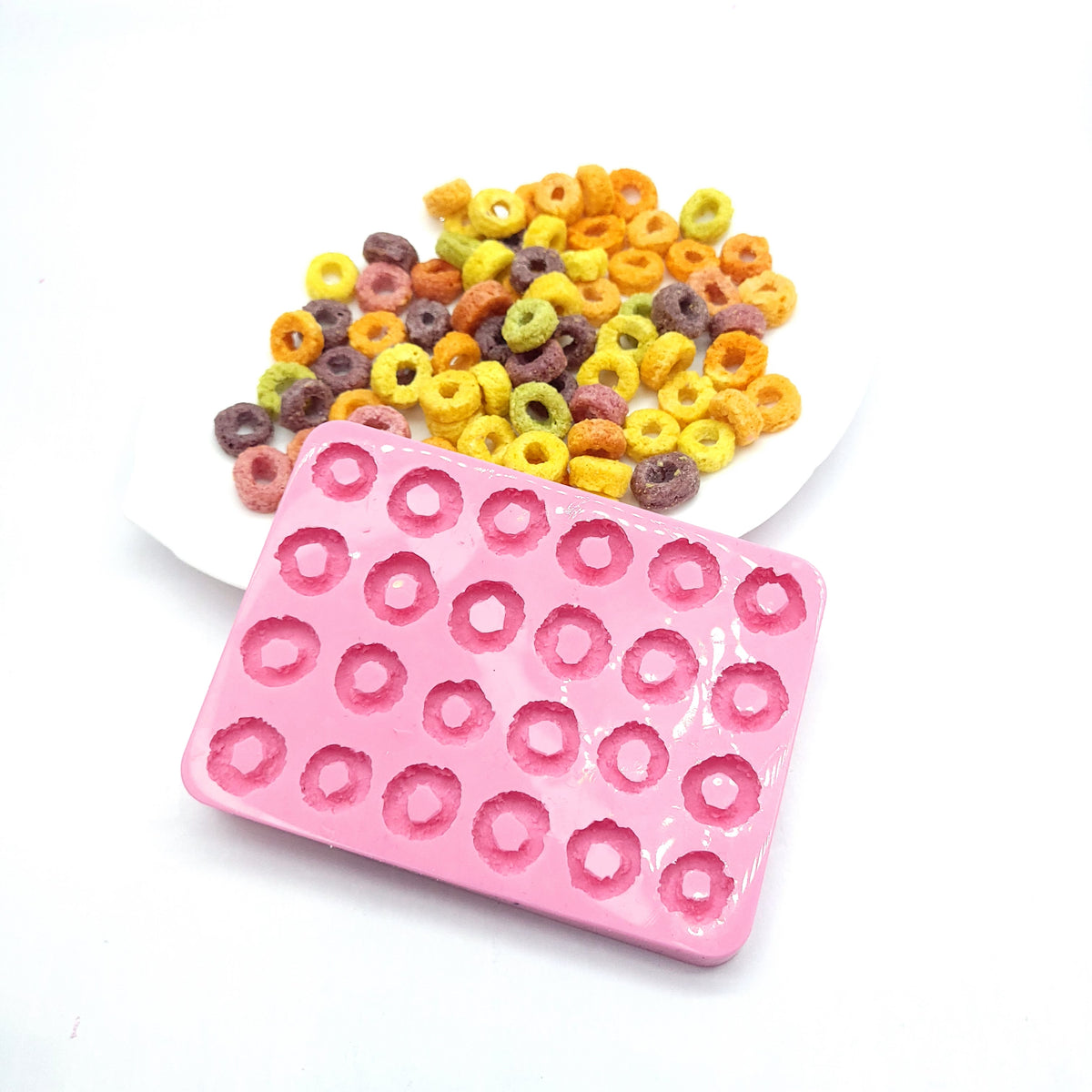 Fruit Loops Multi Cavities Loop cereal Flexible Silicone mold Soap molds Resin molds Wax melts molds